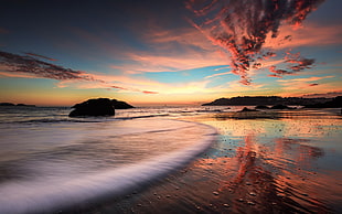 body of water, coast, nature, sky, evening HD wallpaper
