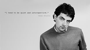 photo of Rowan Atkinson with text overlay