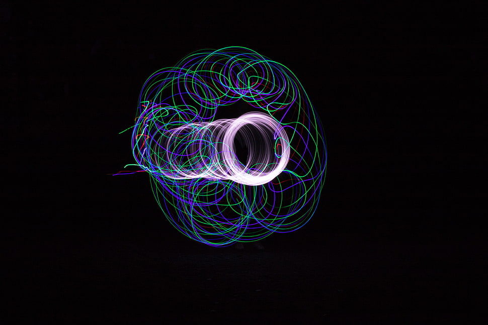 multicolored LED light, Projection, Light, Circle HD wallpaper