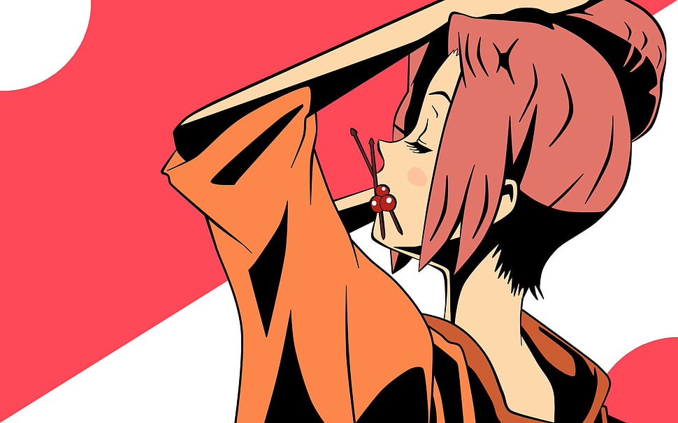 red haired female anime character, Fuu, Samurai Champloo HD wallpaper