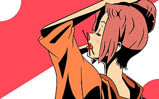 red haired female anime character, Fuu, Samurai Champloo