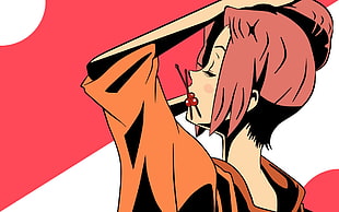 red haired female anime character, Fuu, Samurai Champloo