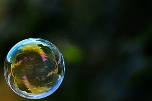 selective photography of bubble