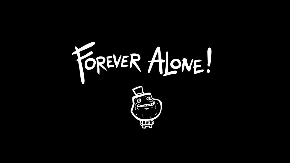 forever alone illustration, memes, alone, minimalism, simple background HD wallpaper