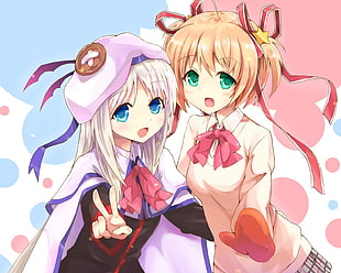 two female anime characters, Little Busters!, Kamikita Komari, Noumi Kudryavka HD wallpaper