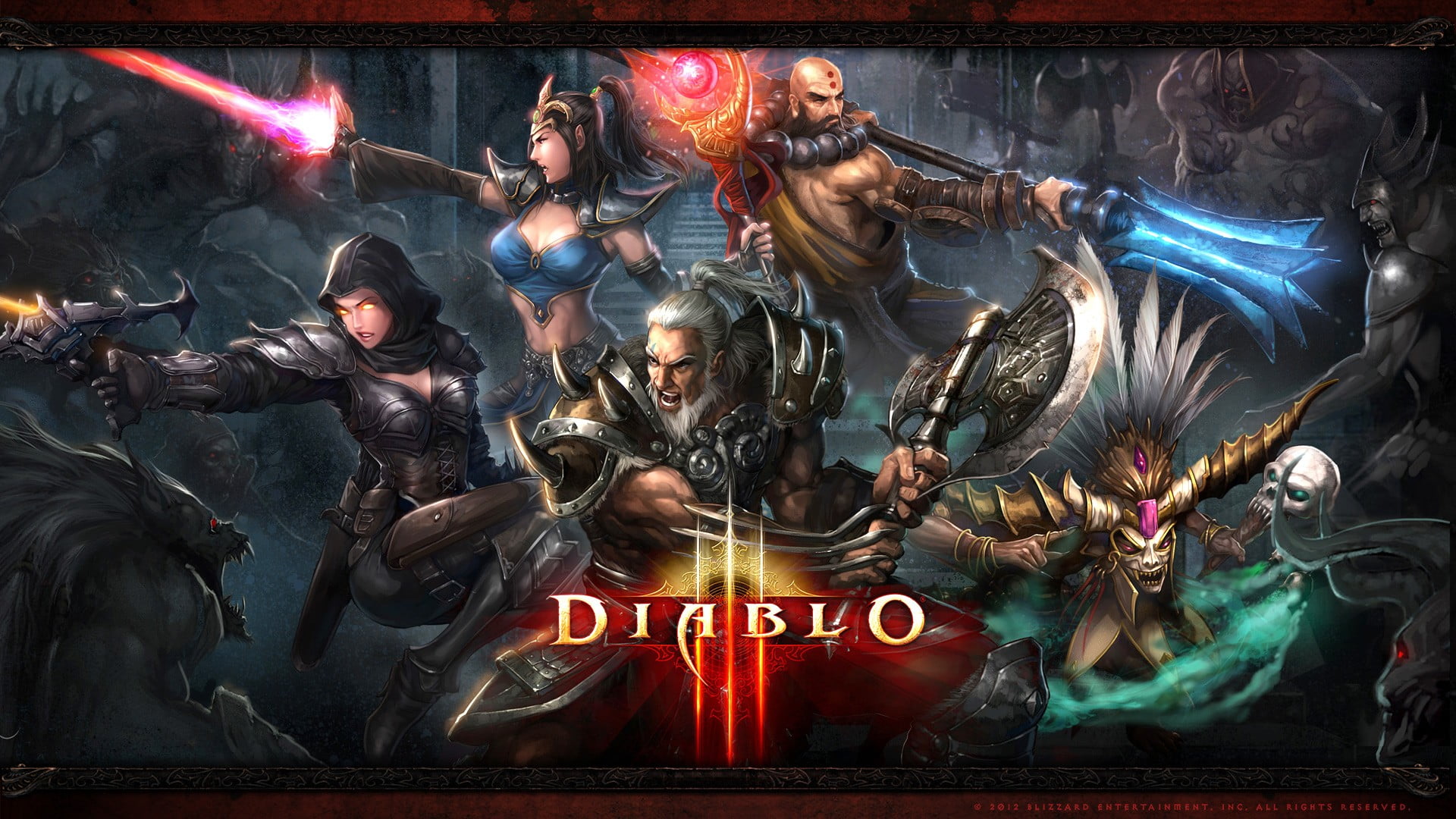 Diablo digital wallpaper, Blizzard Entertainment, Diablo, Diablo III