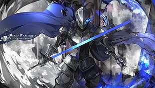 anime character with armor illustration