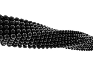 black rope, abstract, CGI, waveforms