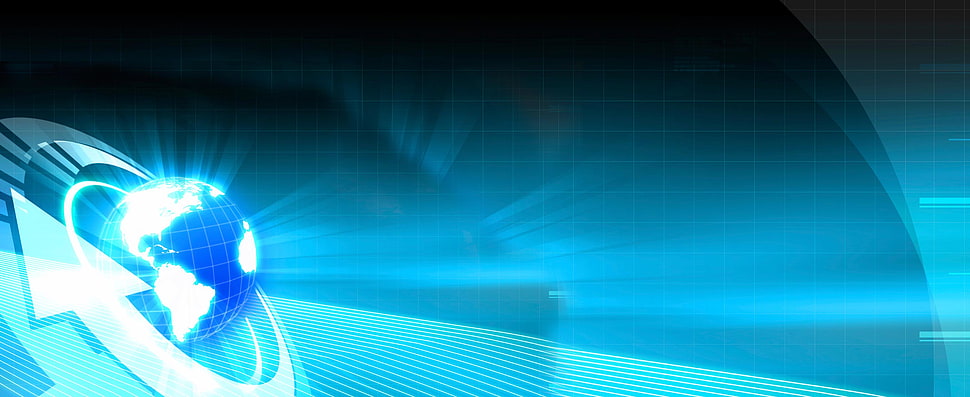 blue and white globe graphic HD wallpaper