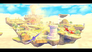 red and purple birds illustration, The Legend of Zelda, the legend of zelda: skyward sword