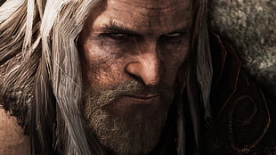 man graphic wallpaper, The Elder Scrolls V: Skyrim, old people, realistic HD wallpaper