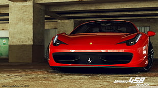 red Ferrari car, Ferrari 458, Ferrari, red cars, vehicle
