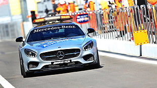 white Mercedes-Benz vehicle, Mercedes-Benz, Formula 1, safety car, Mercedes-AMG GT