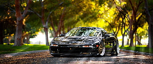 black sports coupe, ultra-wide, car, Acura NSX