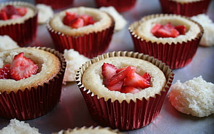 Strawberry filled cupcake