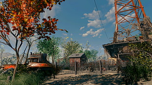brown wooden house, Fallout 4, Xbox One, Abernathy Farm, pickup trucks HD wallpaper