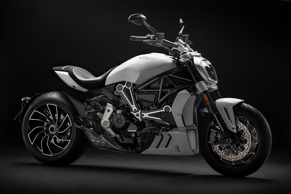 white and black naked motorcycle HD wallpaper