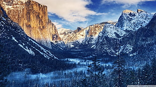 snow-capped mountain wallpaper, Yosemite National Park, snow, mountains, nature HD wallpaper