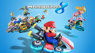 Mariokart poster, Mario Kart 8, video games, Toad (character), Mario Bros.
