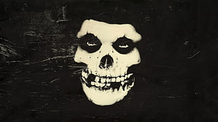 white human skull graphic wallpaper, Misfits, rock bands, skull, music
