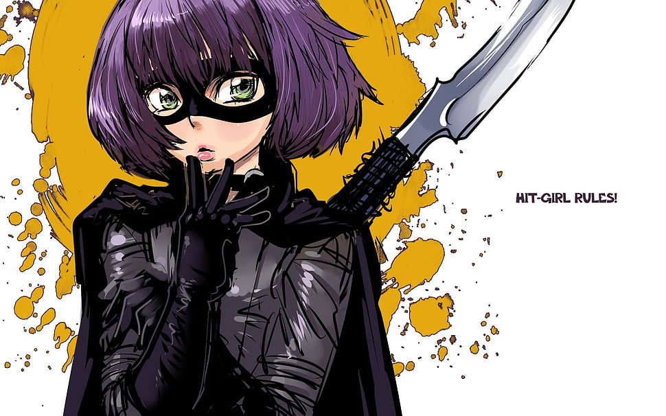 Hit Girl Rules Kicks character animated HD wallpaper