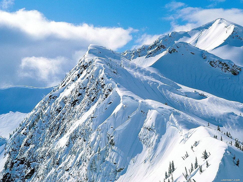 mountain range covered with snows, mountains HD wallpaper