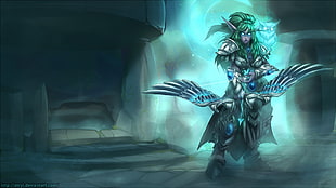 elf archer 3D wallpaper, heroes of the storm, Night Elves, Tyrande, World of Warcraft: Wrath of the Lich King HD wallpaper