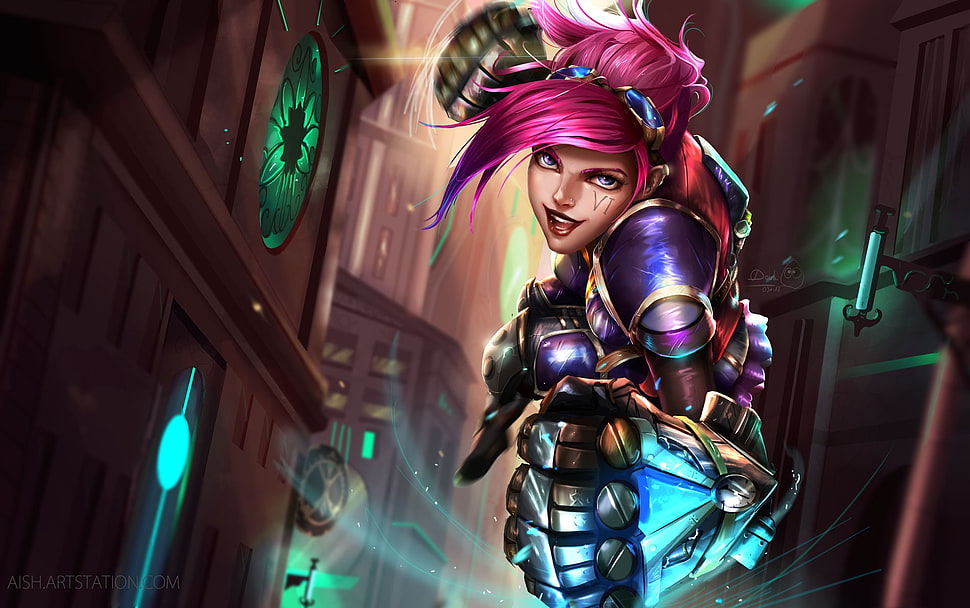 League of Legend Vi wallpaper, DoubiDoubi, Vi (League of Legends), League of Legends, drawing HD wallpaper