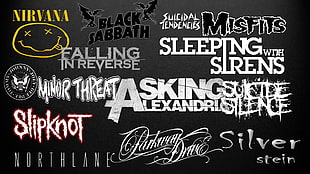 band logo poster, metal music, Slipknot, Parkway  Drive, Nirvana