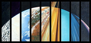 digital wallpaper, planet, Solar System, abstract HD wallpaper