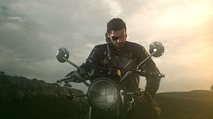 man with eye patch driving motorcycle digital wallpaper, Metal Gear Solid V: The Phantom Pain, Metal Gear Solid 