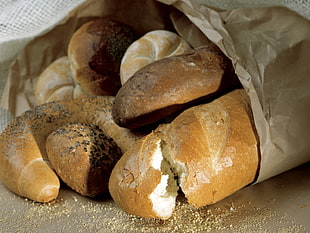 close-up photography of baked pastries