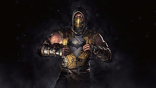 Mortal Kombat X Scorpion digital poster HD wallpaper