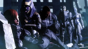 five characters painting, video games, Mass Effect, Mass Effect 3, Source Filmmaker HD wallpaper
