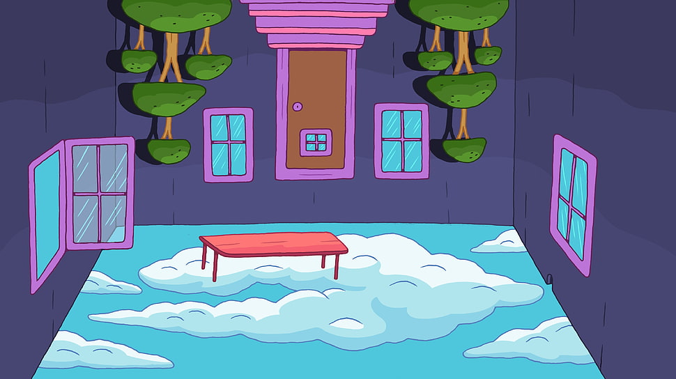 upside-down room illustration, Adventure Time, cartoon HD wallpaper