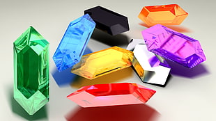 assorted-color crystals