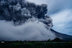 erupted volcano HD wallpaper