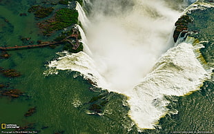 National Geographic waterfall TV still screenshot, Iguazú Waterfalls, waterfall, nature, landscape HD wallpaper