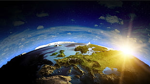 Earth landscape illustration HD wallpaper