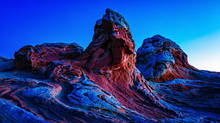 brown and blue rock, Arizona, nature, rock