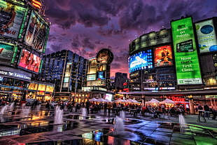 black and grey buildings, HDR, cityscape, town square, Toronto