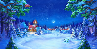 brown house with snow weather graphic, illustration, snow, artwork