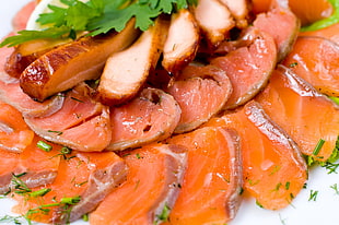 medium cooked sliced fish meat