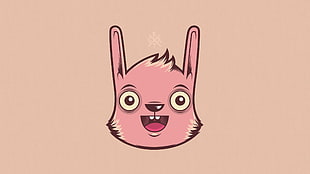 pink and black animal face illustration