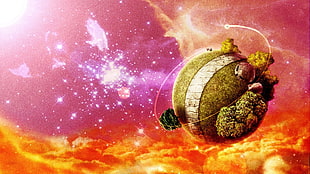 San Guko Kasusama Planet digital wallpaper, Dragon Ball, King Kai's planet