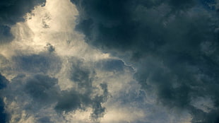 white cloud, digital art, sky, storm