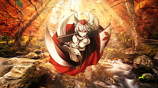 white-haired female anime character