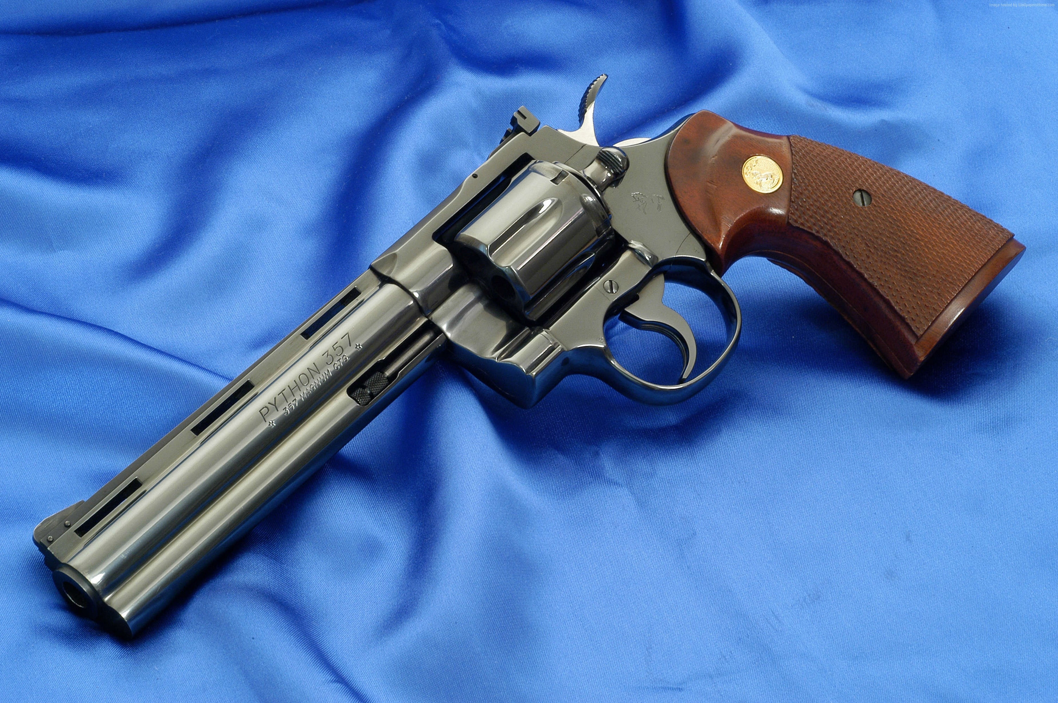 brown and black Python 357 gas revolver