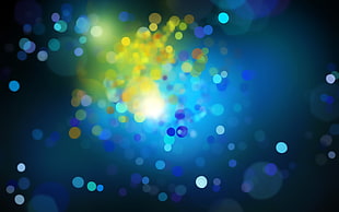 blue and yellow light particle