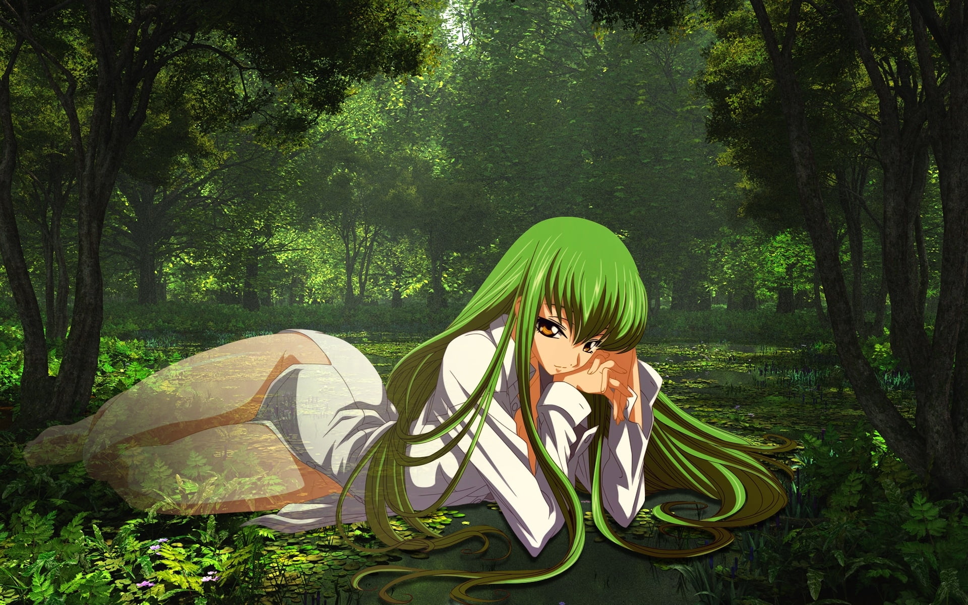 Green haired female anime character HD wallpaper | Wallpaper Flare